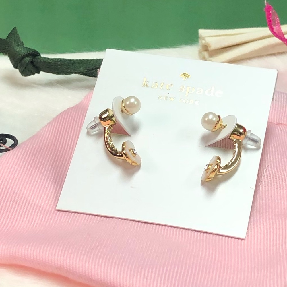 NWT KATE SPADE ♠️ GOLD DISCO PANSY EARRINGS - Picture 5 of 8